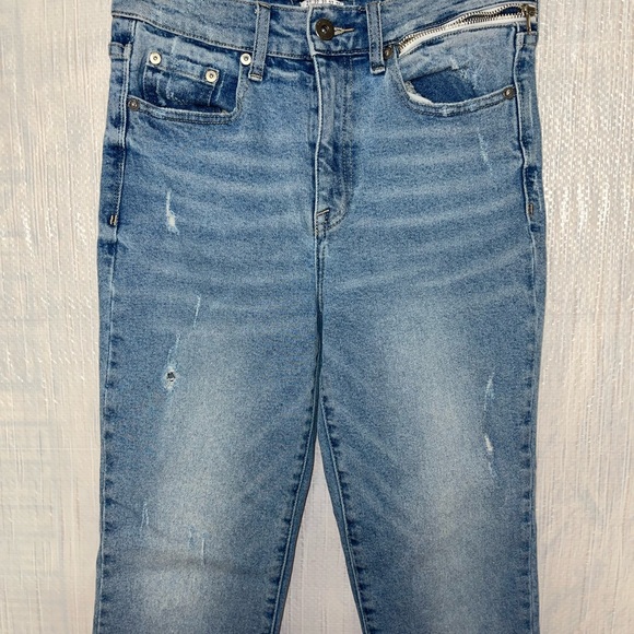Pistola Fringe Hem Straight Leg Jeans Blue 
High Rise. - Picture 5 of 10